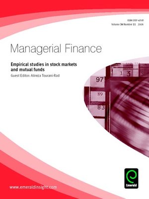 cover image of Managerial Finance, Volume 34, Issue 11